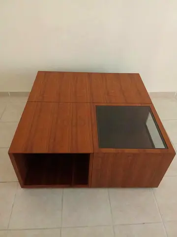 Urgent sale - Home Center solid wood square coffee table with glass inset and storage