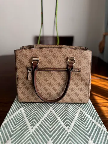 Guess Brown Monogram Handbag