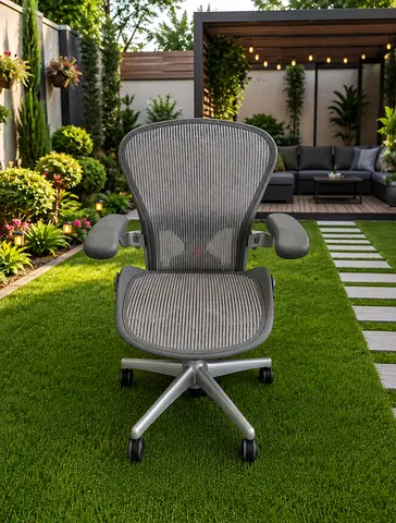 Herman Miller Ergonomic Mesh Office Chair — Light Grey, Good Condition