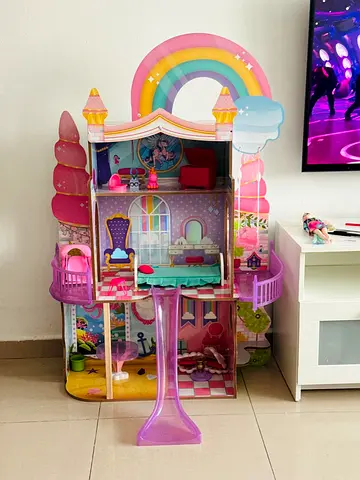 Large Rainbow Dollhouse with Furniture and Accessories