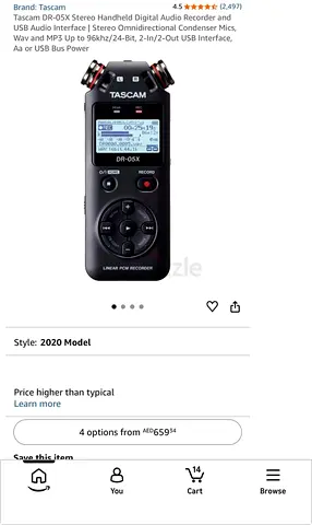 Tascam DR-05X Portable Stereo Handheld Digital Recorder