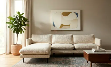 . Modern Family Sofa
Spacious cream corner sofa, perfect for family use and guests. Comfortable cush