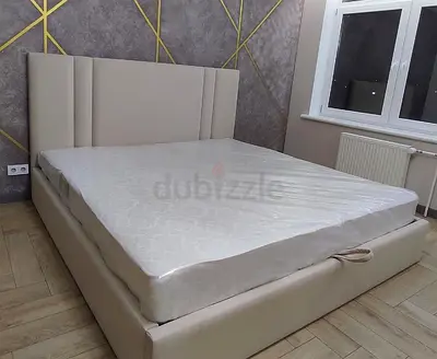 Upholstered King Size Bed Frame with Headboard