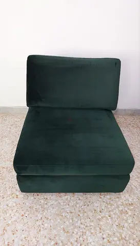Single Green Velvet Armless Modular sofa (Home Center)