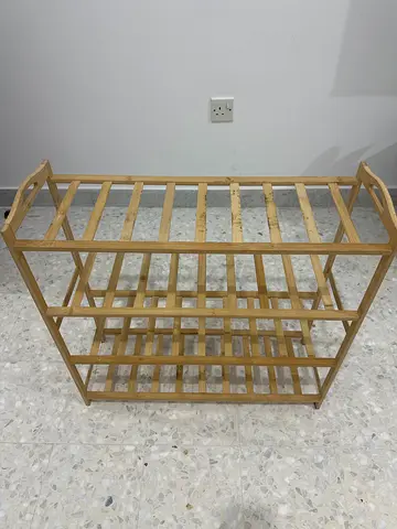 Wooden Shoe Rack with Multiple Tiers - Light Oak Finish