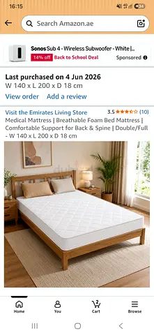 140x200x18 Bed Mattress used for 10 days for sale