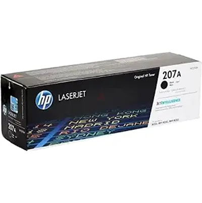 The HP 207A Black Original LaserJet Toner Cartridge (W2210A) prints about 1,350 pages