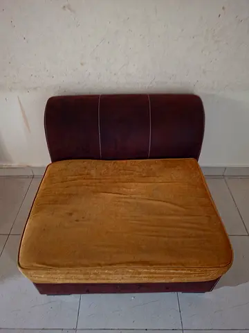 Single armless lounge chair seat cushion with backrest (used)