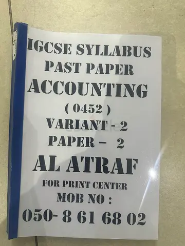 IGCSE Past Paper Booklets- Cambridge Accounting
