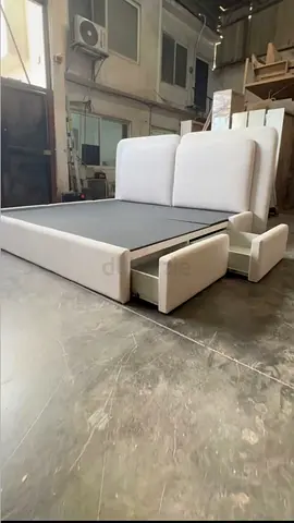 Modern Upholstered Bed Frame with Storage Drawers