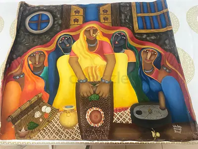 Handpainted Traditional Folk Art Panel -