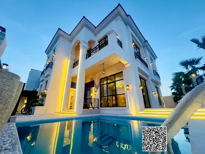 Luxury design with swimming pool and garden/central air conditioning/water and electricity/registration fees included