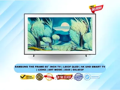 Samsung The Frame 65″ Inch TV | LS03F QLED | 4K UHD Smart TV | 120Hz | Art Mode | 2025 | 65LS03F