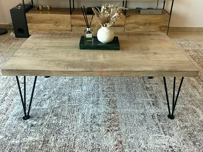 HomeKode Mango Wood Coffee Table, Hairpin Legs, Excellent Condition