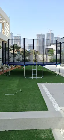 Large Round Trampoline with Safety Net and Ladder - Good Condition