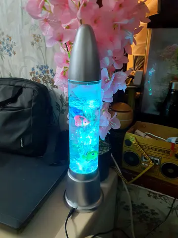 Electric Fish Lava Lamp Night Light with USB adapter and cable