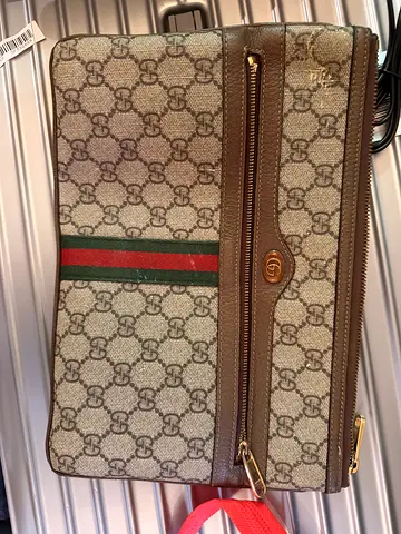 Gucci GG Monogram Crossbody/Clutch with Web Stripe