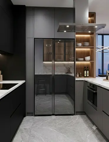 Hitachi Black Glass Side-by-Side Refrigerator – Premium Collection | Modern Design | Spacious Storag