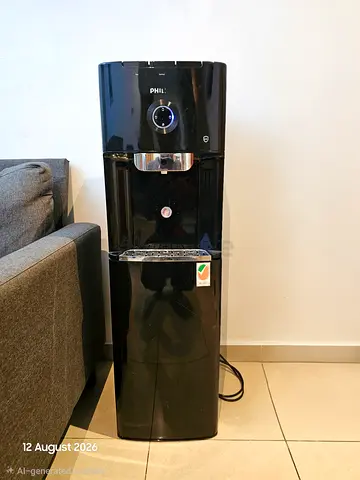 Philips Black Water Dispenser Cooler - Standing Model, Good Working Condition
