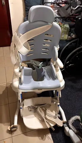Import quality Adjustable Pediatric toilet shower Chair with Wheels - Used