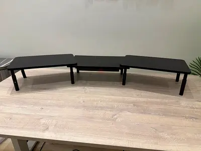 ETHU Dual monitor stand riser Black Adjustable with drawer