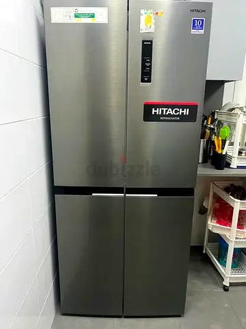 Free delivery Hitachi 4-door Stainless Steel Refrigerator - Excellent Condition