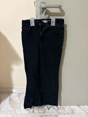 Black frayed hem skinny jeans - girls
