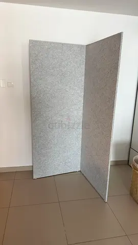 Foldable Grey Room Divider / Privacy Screen - 2 Panels