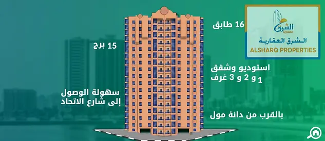 للبيع شقة بتشطيب مميز و جاهزة للسكن فورا بأبراج النعيمية