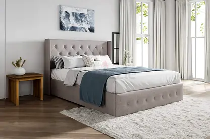 Light gray colour 160*200 queen size hydraulic Bed