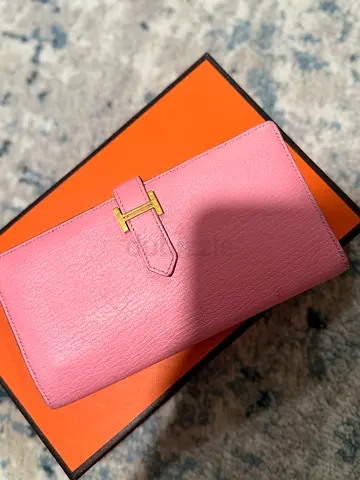 Hermes Bearn long wallet Rose pink