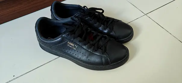 Puma black sneakers leather