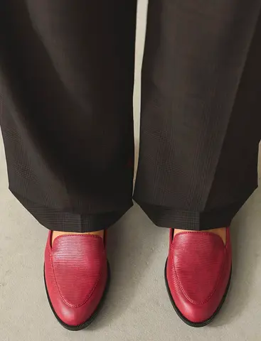 Women’s Burgundy Leather Loafers - Size (As per the image) 37.5
