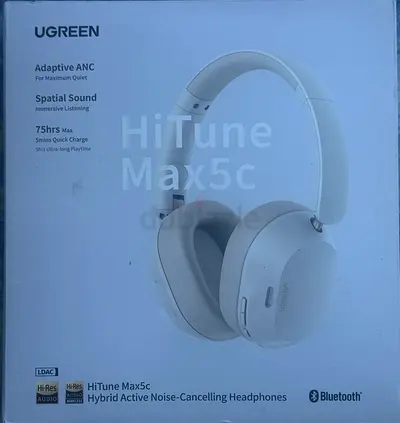 UGREEN HiTune Max5c Hybrid ANC Bluetooth Over-Ear Headphones - White (New)