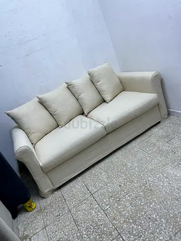 Comfortable 3 Seater Sofa in Beige Fabric