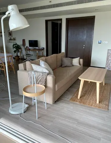 Beige 2-seater Sofa with Cushions - Good Condition