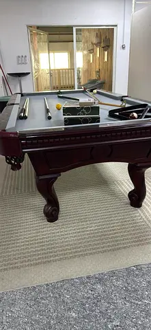 8 feet marble slate top,ocket drop Used pool billiards table is for sale