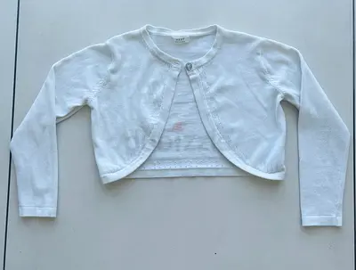 Elegant & Sweet: The Perfect NEXT White Knit Bolero Cardigan (Age 4-5)! 👧🏻🤍