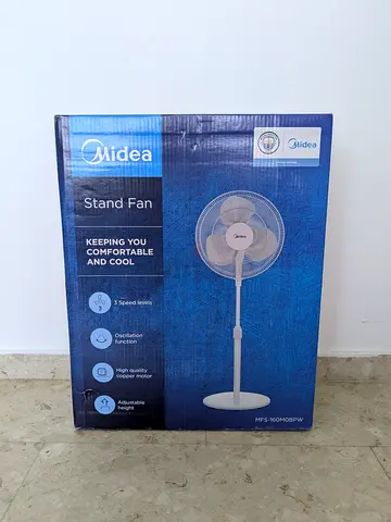 Midea Stand Fan (New in Box) - 3-Speed Oscillating Pedestal Fan
