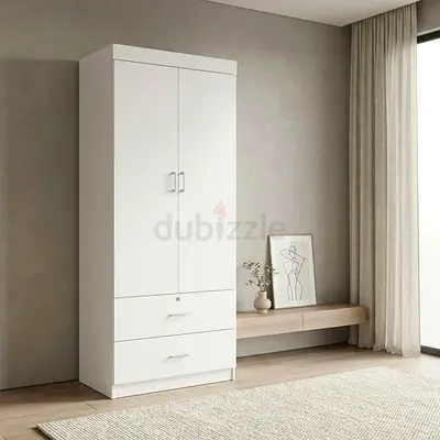 Sante 2 Door + 2 Drawer Wardrobe-White