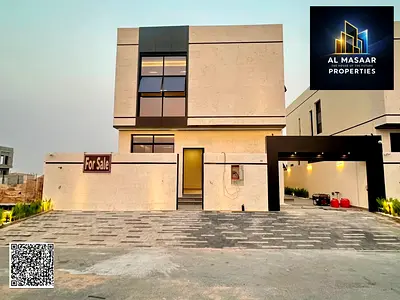 Luxury villa for sale in Al Bahia, Ajman | 6 master bedrooms | Ground floor + First floor + Roof |