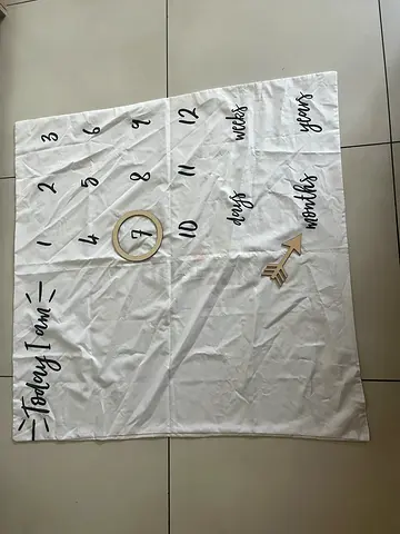 Baby Monthly Milestone Blanket - Neutral Weeks & Months Photo Prop