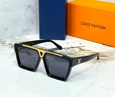 Louis Vuitton Square Black & Gold Sunglasses