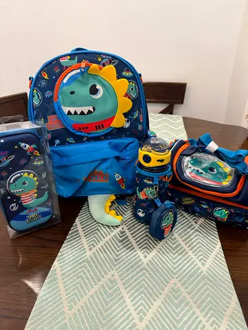 Full school bag set (Bag + lunch bag + water bottle + pencil case)