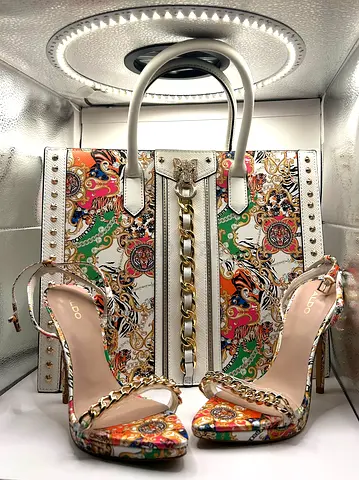 ALDO - Aboma Aldo Tote Bag In White with ALDO Thirakin heels Matching Set