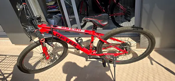 Red Ofter Folding Mountain Bike - Good Condition, 21-Speed