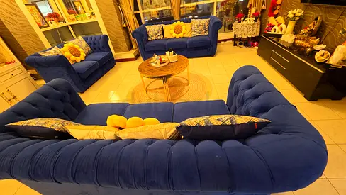Premium 8 seater velvet sofa