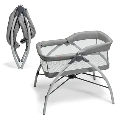 Foldable Portable Baby Bassinet / Cradle - Light Grey