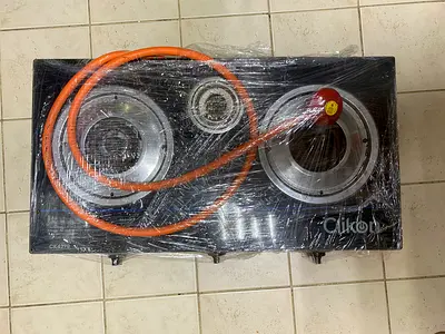 Clikon 3 Burner Gas Stove with Hose and Regulator