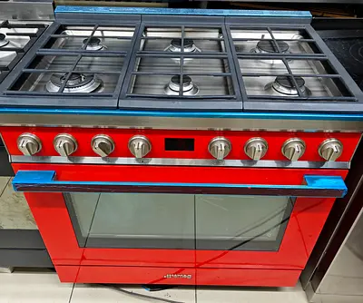 Red 90cm Smeg top Gas oven electric Range Cooker with Oven – 6 Burners